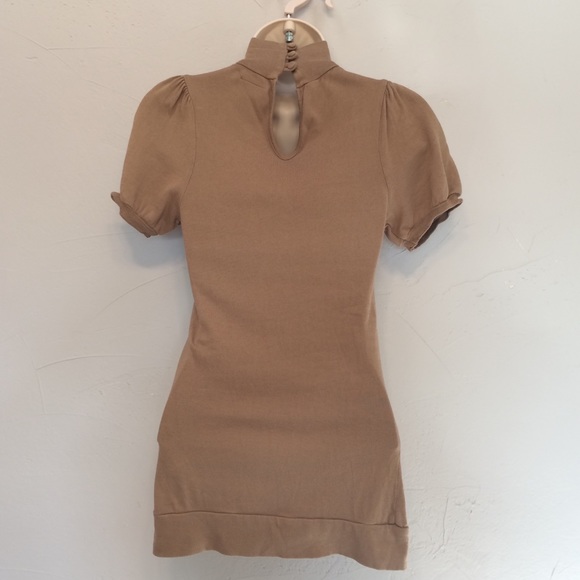 ZARA CAP PUFF SLEEVE HIGH NECK BLOUSE TOP - Picture 4 of 8